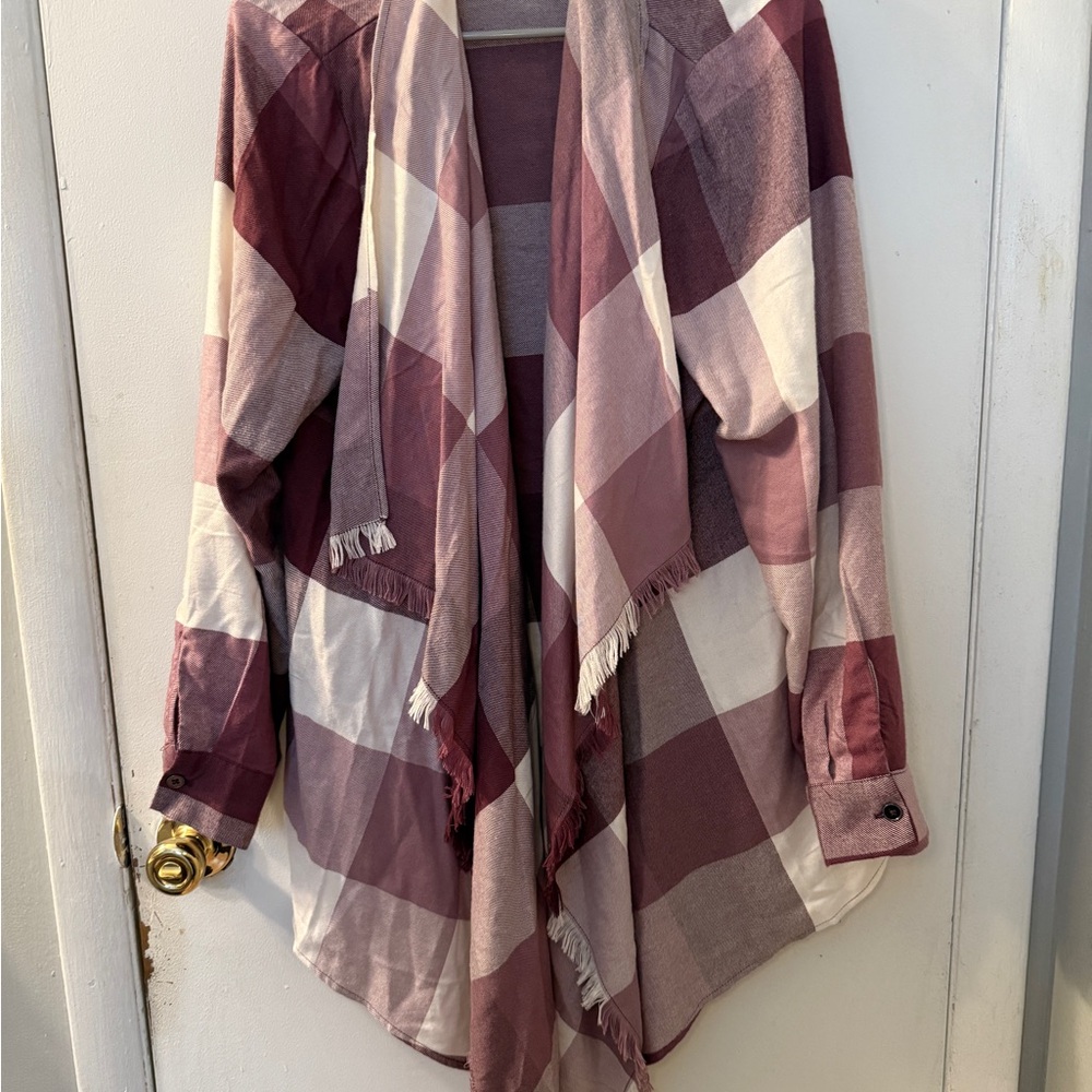 Maurices Burgundy and Cream Shawl